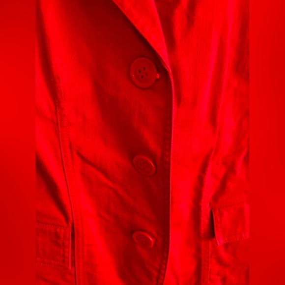 Talbot’s Stretch Women’s Red Blazer Jacket Button Front Cotton Size 10 Classic - Picture 5 of 12